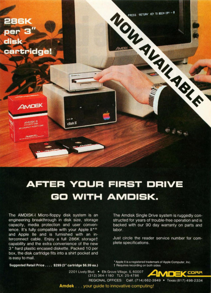 Magazine ad for Amdisk-I drive