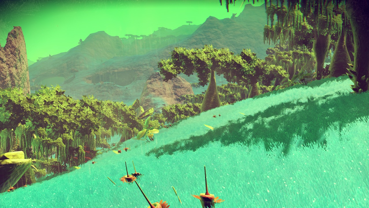 Green blue hill with grass in NMS