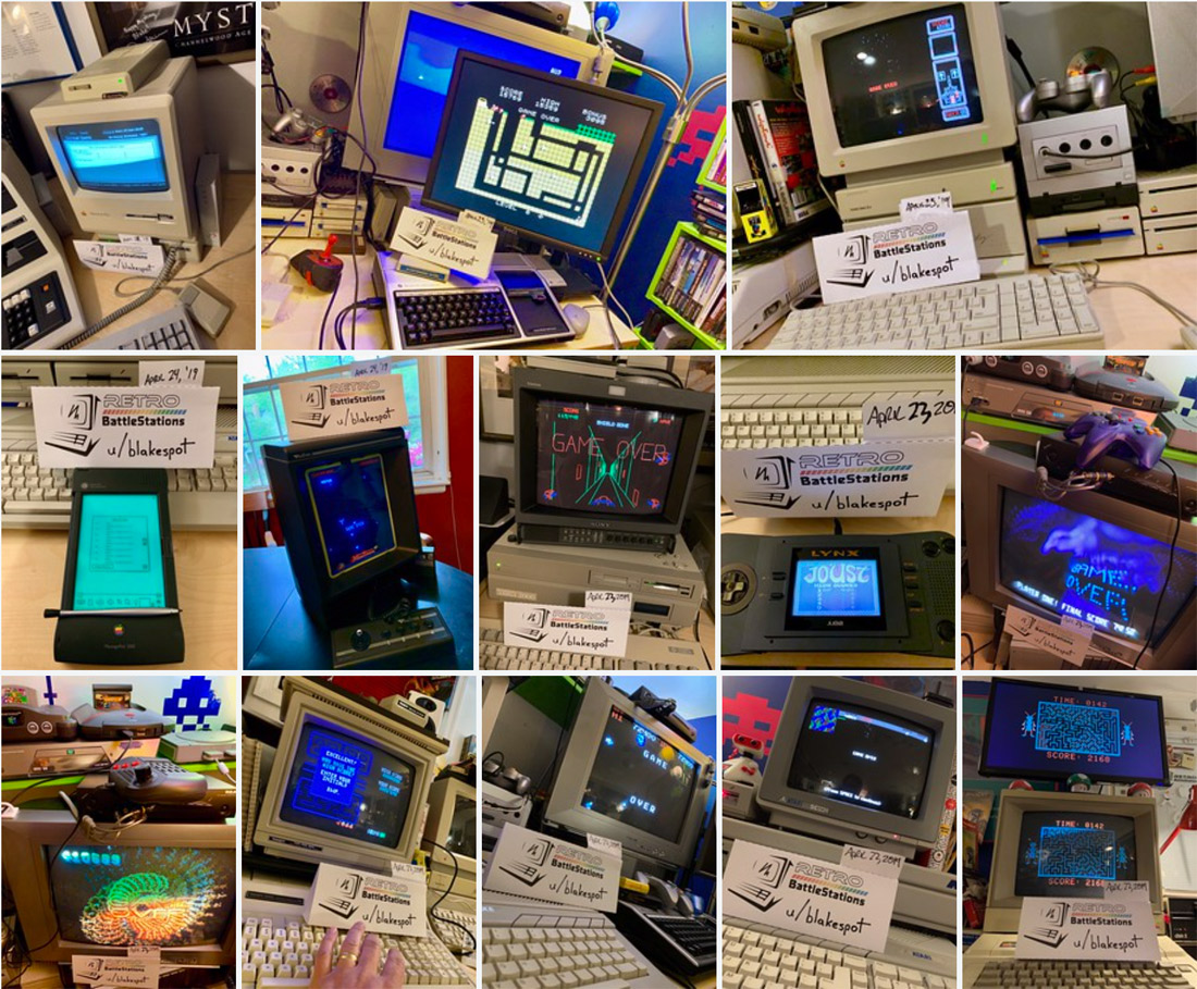 Thirteen computer game screenshots in a thumbnail grid