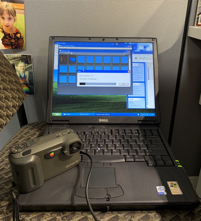 PC laptop with QuickTake 200 attached