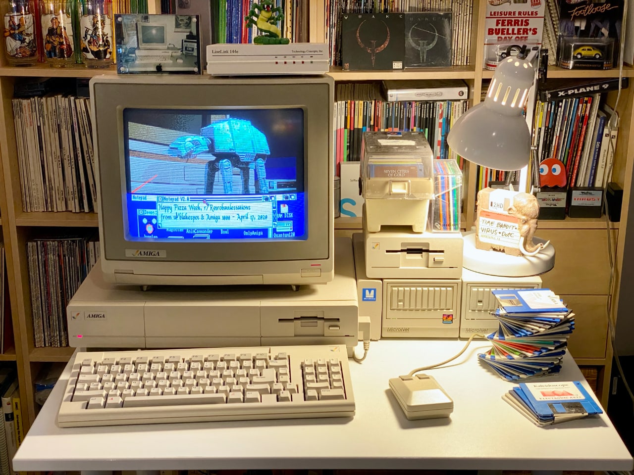 Commodore Amiga 500 microcomputer with power supply unit